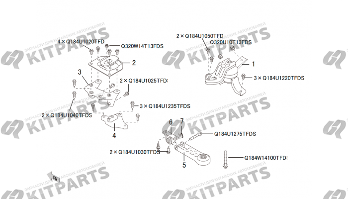 Подушки двигателя  4G15B / 4D20 Haval H6