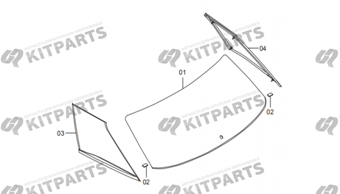 Стекла двери задка и боковин FAW