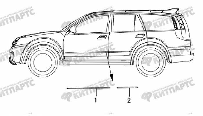 Молдинг двери наружний Great Wall Hover H5